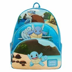 Brand new ❤️ Loungefly - Pokemon Squirtle Evolution Triple Pocket Backpack *PREORDER* 👏